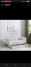 Image of Wooden Baby Cot Bed & Drawer & Aloe Vera Mattress (Orlando with Drawer)