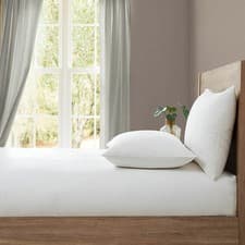 Image of Lazy Linen 100% Washed White Linen Fitted Sheet Super King Size 260 x 200 x 36cm