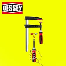 Image of Bessey TG25-2K Malleable cast iron screw clamp TG 250/120 2pc Plastic Handle,