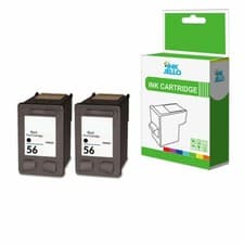 Image of 2 Black Ink Cartridge for HP 56 Deskjet 5151 5160 5168 5500 5550