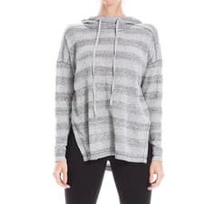 Image of Max Studio Women's Striped Hooded High/Low Tunic In Grywdest Small MSRP $88
