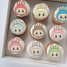 Image of Monster Edible Cupcake Toppers, Kawaii Cake Decorations (Pack of 12) FACE