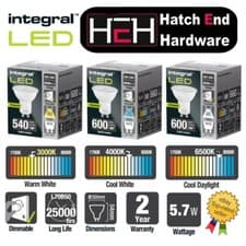 Image of Integral GU10 5.7W LED Downlight Bulbs Warm White-Cool White-Day Light Dimmable