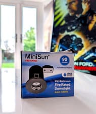 Image of EXCELLENT! MINISUN GU10 FIRE RATED IP65 DOWNLIGHT BATHROOM - BLACK CHROME FINISH