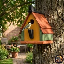 Image of Rainbow Green ~~ Cottage ~~ Nesting Box House Wood Handmade Wild Bird