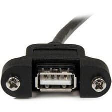 Image of Startech 2 Ft Panel Mount Usb Cable A To A F/M Cable for Pc First End: 1 X Usb T