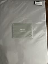 Image of Hotel Collection Deep Double Fitted Sheet Slate Grey 100% Egyptian Cotton Sateen