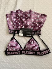 Image of Playboy Bra & Boyshort Set Womens S 2pc Underwear (24" Waist), Bikini Style