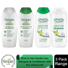 Image of Simple Kind to Hair Gentle Care Shampoo with Vitamin B5 200ml/400ml - 3 Pack