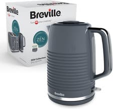 Image of Breville Zen Grey Electric Kettle | 1.7L | 3Kw Fast Boil | Grey & Silver Chrome 