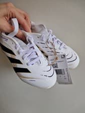 Image of Adidas Predator 24 League FT J - White/Black/Gold (Kids/Junior Size 10K)