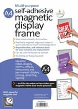 Image of A4 Durable Self Adhesive Magnetic Display Frame - Pack of 2