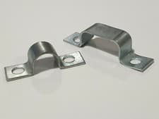Image of Zinc Plated Mild Steel Full Saddle Clamps for 1 or 2 Pipes / Hoses Din 72571