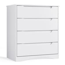 Image of 4 Drawer Chest of Drawers Bedroom Furniture Storage Cabinet Anti-Tip Modern
