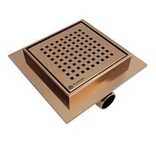 Image of 150x150mm Dotted Wet Room Drain Bronze Square Shower Floor Waste Grate