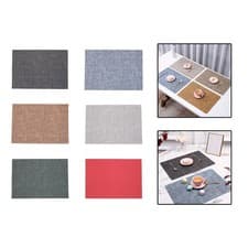 Image of Faux Leather Placemat Dining Table Mat for Dining Table Restaurant Kitchen