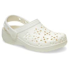 Image of Crocs Classic Floral Cut Out Clog Chalk