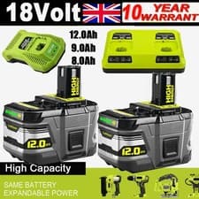 Image of 2X~1X Battery For Ryobi 18V One+ Plus 12AH~8AH P108 Lithium RB18L50 RB18L40 P105