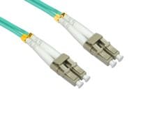 Image of GC1229 15 Metres LC-LC 50/125 mmd om4 fibre cable lead - aqua