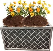 Image of Lazio Trough Pewter Planter (70cm) Grey Plastic Pot Outdoor Garden Boxes