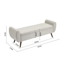 Image of Hallway Bedroom Bed End Bench Ottoman Storage Footstool Organizer Vintage Seat