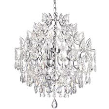 Image of Litecraft Crystal Effect Ceiling Pendant E14 3 Light - Polished Nickel Clearance