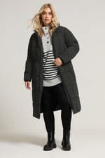 Image of Yours Curve Women's Plus Size Padded Midi Puffer Coat