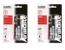 Image of 2 X ARALDITE RAPID SUPER STRONG ADHESIVE GLUE 2 PART EPOXY RED QUICK SETTING