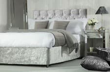 Image of Belledorm Crushed Velvet Divan Bed Base Wrap Valance in Silver Grey Deep Fitting