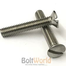Image of M4 / 4mm A2 STAINLESS STEEL RAISED SLOTTED COUNTERSUNK MACHINE SCREWS, CSK BOLTS