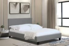 Image of Fabric Modern Bed Frame Light Grey Dark Grey 3ft 4ft 4ft6 5ft