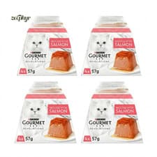 Image of Purina Gourmet Revelations Salmon Mousse  Cat Food 4x57g Complete & Balanced