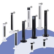 Image of GEEPAS Tower Fan Quiet Air Cooling Free Standing 3 Speed Oscillating Timer