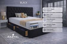 Image of CHESTERFIELD PLUSH DIVAN BED SET WITH MEMORY SPRUNG MATTRESS + HB ALL SIZES