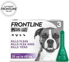 Image of FRONTLINE PLUS Flea & Tick Treatment Large Dog (20-40kg) - 1, 3, 6 Pipettes (UK)