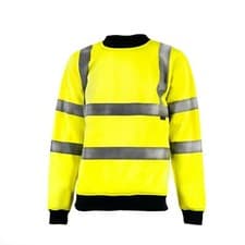 Image of Hi Viz Vis High Visibility Crew Neck Sweatshirt Work Safety Jumper