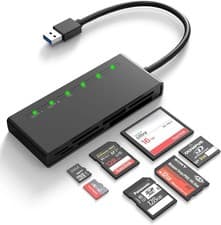 Image of Multi-Slot USB 3.0 Memory Card Reader SD Micro SD CF TF MS XD 7-In-1 Adapter Hub