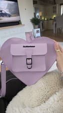 Image of Dr Martens Rare Lilac Leather Heart-Shaped Crossbody/Backpack Brand New