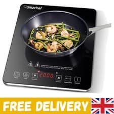Image of Efficient Black Frosted Glass Induction Cooker with Safety Features & Timer