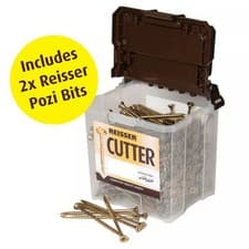 Image of Reisser Woodscrews Cutter Screws Pozi Countersunk 4 X 40mm Waterproof Tub 1200