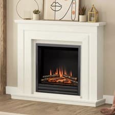 Image of Flare Whitham White Electric Fireplace Suite 2kW Freestanding LED Flame Heater