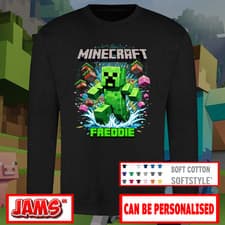 Image of Minecraft SweatshirtI Kids Minecraft Sweat I Boys Minecraft Top * PERSONALISED