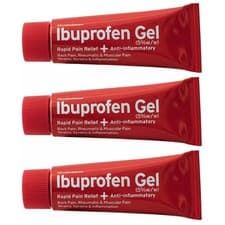Image of 3 x Ibuprofen Gel 5% Pain Relief 100g –Joint Pain Relief Brand May Vary