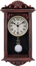 Image of Vintage Retro Pendulum Wall Clock 40cm Antique Style Silent Quartz Decor