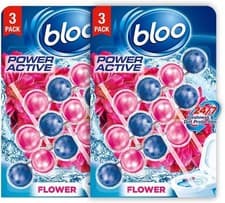 Image of Bloo Power Active Toilet Rim Block Fresh Flowers, with Anti-Limescale, Cleaning