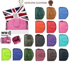 Image of Ladies Designer Purse Leather Wallet RFID Safe Genuine Credit Card Holder Purse