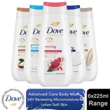 Image of Dove Advanced Care Body Wash 24H Renewing Micromoisture &Lotion Soft Skin6x225ml