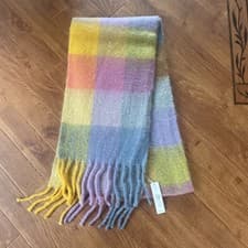 Image of BNWT Accessorize Super Soft Check  multi coloured Scarf.rrp £26.00