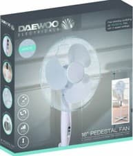 Image of Daewoo 16 inch Pedestal Fan - White (YF-ST1601)