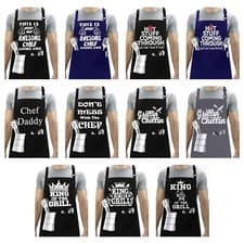 Image of Men Women BBQ Aprons Professional Novelty Funny Kitchen Chef Cooking with Pocket